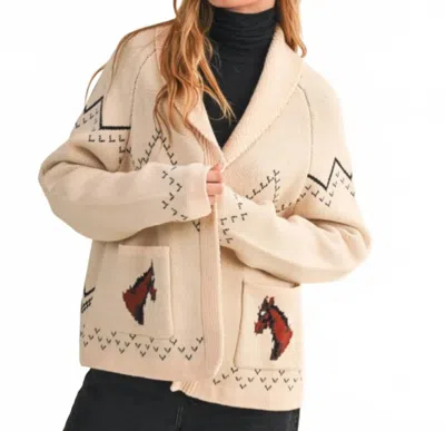Merci Delmar Sweater Cardigan In Beige Taupe In Gold