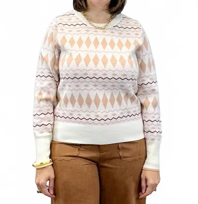 Merci Diamond Drift Sweater In Cream In White