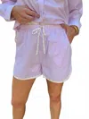 Merci Ditsy Floral Short Set In Striped Pink In Multi