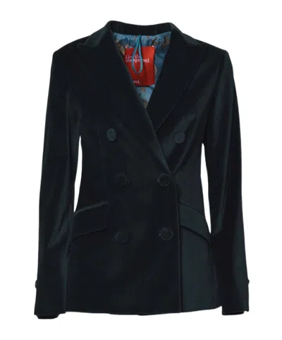 Merci Double-breasted Jacket In Black