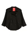 Merci Double-breasted Jacket In Brown