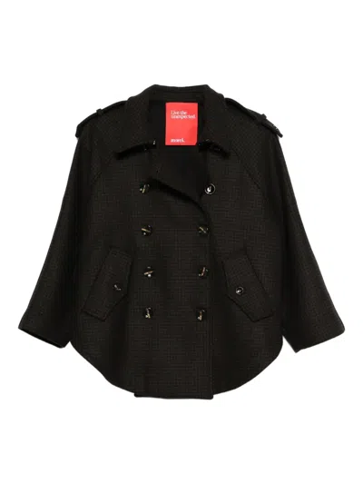 Merci Double-breasted Jacket In Brown