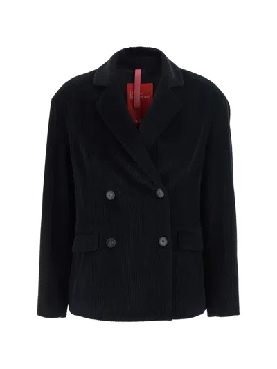 Merci Double-breasted Corduroy Blazer In Black