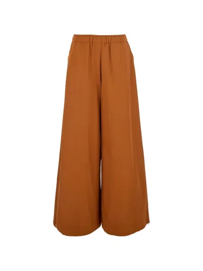 Merci Drawstring-cuff Wide-leg Trousers In Brown