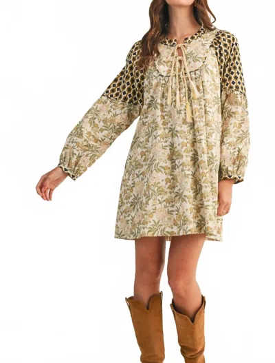 Merci Eira Dress In Beige Multi In Neutral