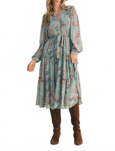 Merci Exclusive Paisley Print Ruffle Tiered Midi Dress In Seaform Paisley Prt In Multi