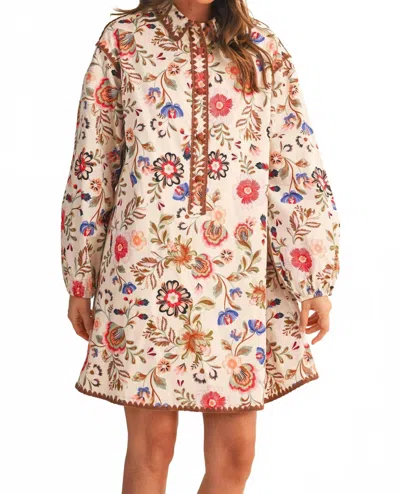 Merci Exclusive Print Blanket Mini Dress In Cream In Neutral