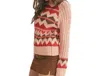 MERCI FAIRE ISLE TURTLENECK SWEATER IN PEACH MULTI