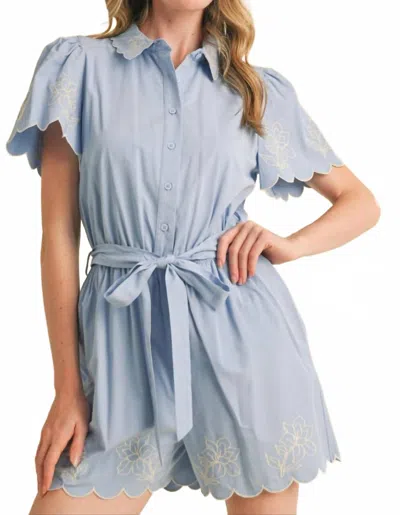 Merci Fairy Scallop Dress In Blue