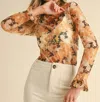 Merci Fallon Long Sleeve Top In Yellow In Multi