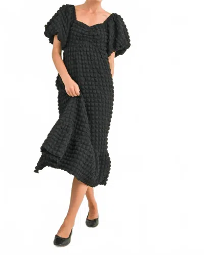 Merci Felicia Textured Bubble Dress In Black