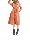 Merci Floral Embroidered Midi Dress In Amber In Brown