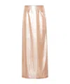 Merci Fringed Maxi Skirt In Nude