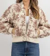 Merci Gardener Bomber Jacket In Ivory In Multi