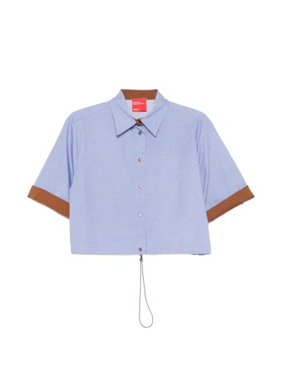 Merci Geometric-print Shirt In Blue