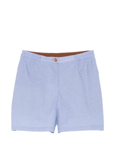 Merci Geometric-print Shorts In Blue