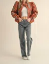 Merci Grandma's Favorite Quilted & Floral Jacket In Rust In Multi