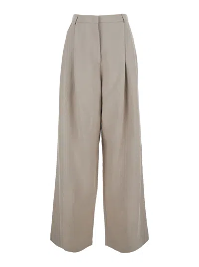 Merci Gray Pants P412ppottery With High Waist And Side Pockets In Cotton For Men In Neutral