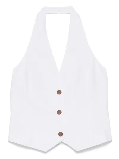 Merci Halterneck Waistcoat In White