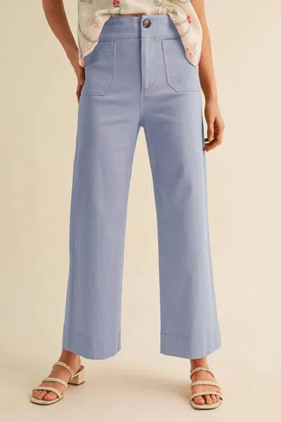 Merci High Waist Cropped Wide Leg Pants In Conflower Blue