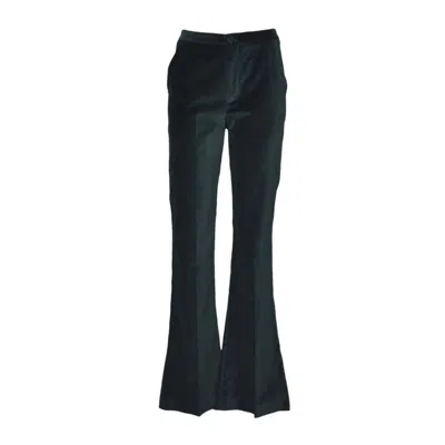 MERCI HIGH-WAISTED FITTED FLARED TROUSERS WITH POLISHED FINISH