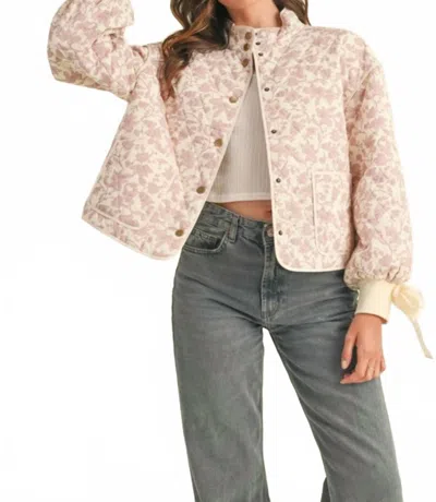 Merci Hollie Ribbon Detailed Jacket In Pink Floral In Multi