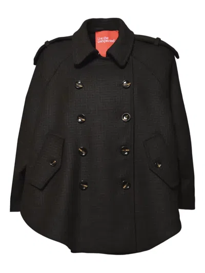 Merci Houndstooth Double-breasted Jacket In Gray