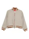 Merci Houndstooth Striped Bomber Jacket In Multi