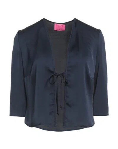 Merci Italia Love Edition Woman Shrug Midnight Blue Size M Polyester, Viscose, Elastane