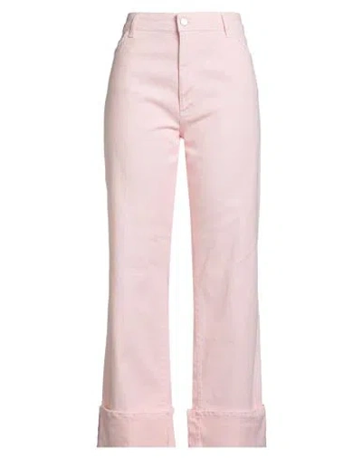 Merci Italia Rose Woman Jeans Pink Size 30 Cotton, Elastane