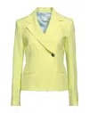 Merci Italia Woman Blazer Lime Green Size 4 Viscose, Linen In Green