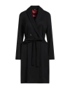 Merci Italia Woman Coat Black Size 10 Viscose, Nylon, Elastane