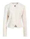 Merci Italia Woman Jacket Off White Size 8 Polyester, Polyamide, Elastane