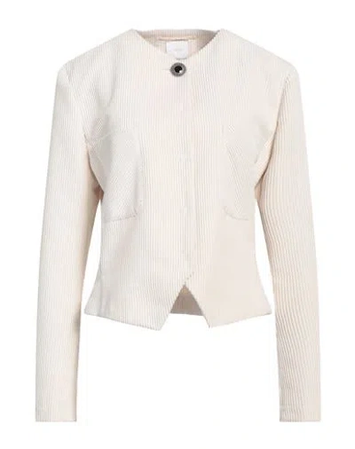 Merci Italia Woman Jacket Off White Size 8 Polyester, Polyamide, Elastane