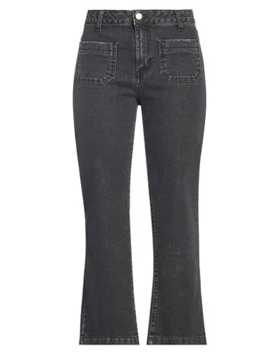Merci Italia Woman Jeans Charcoal Size 26 Cotton, Elastane In Grey