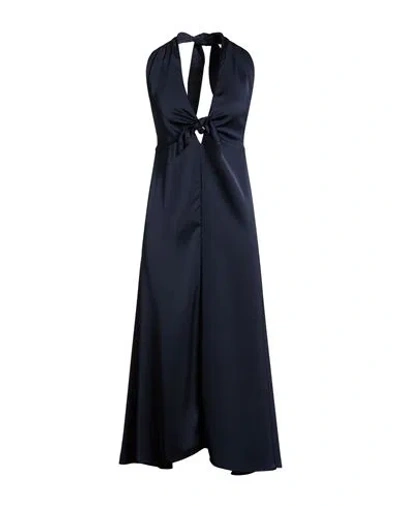 Merci Italia Woman Maxi Dress Navy Size M Polyester In Black