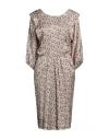 Merci Italia Woman Midi Dress Beige Size S Viscose In Beige