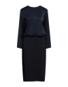 Merci Italia Woman Midi Dress Midnight Blue Size 6 Polyester