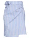 Merci Italia Woman Mini Skirt Sky Blue Size 4 Cotton, Polyamide, Elastane