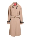 Merci Italia Woman Overcoat & Trench Coat Beige Size 10 Polyester, Cotton