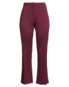Merci Italia Woman Pants Burgundy Size 10 Viscose, Nylon, Elastane