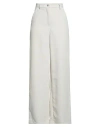 Merci Italia Woman Pants Cream Size 6 Polyester, Elastane In White