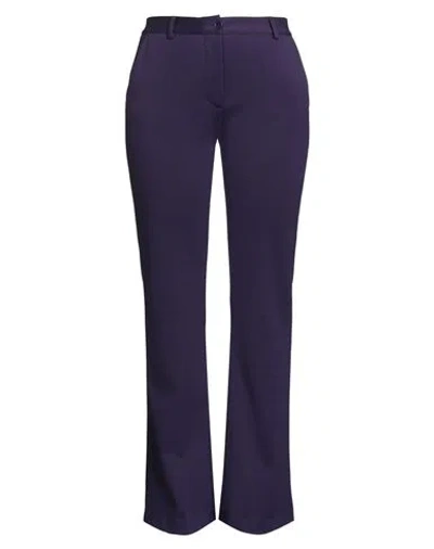 Merci Italia Woman Pants Dark Purple Size 8 Viscose, Nylon, Elastane