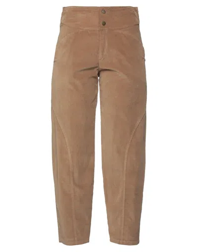 Merci Italia Woman Pants Khaki Size 2 Cotton, Elastane In Beige