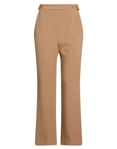 Merci Italia Woman Pants Light Brown Size 2 Polyester, Viscose, Elastane In Beige