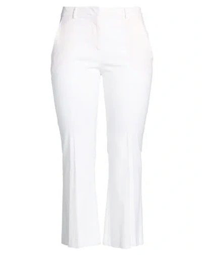 Merci Italia Woman Pants White Size 10 Cotton, Rayon, Elastane