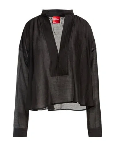 Merci Italia Woman Top Black Size M Lyocell, Polyester
