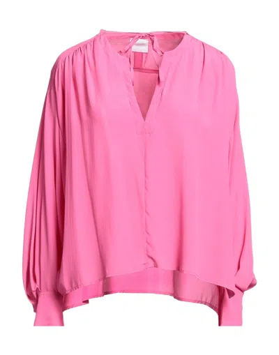 Merci Italia Woman Top Fuchsia Size S Acetate, Silk In Pink