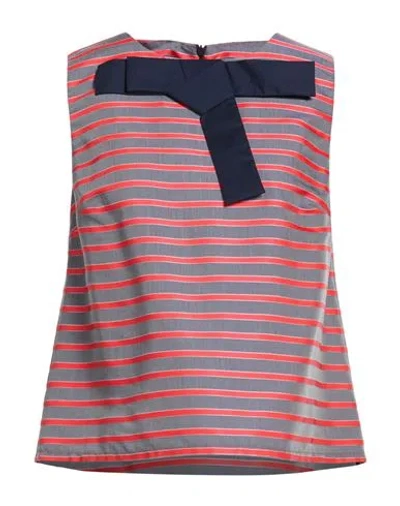 Merci Italia Woman Top Red Size M Viscose, Cotton