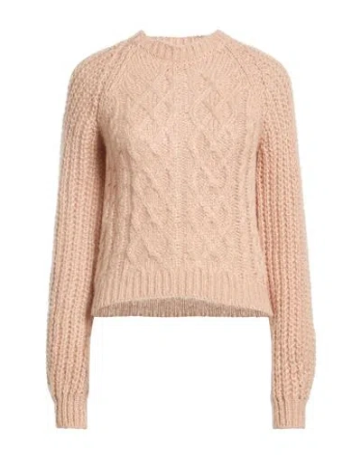 Merci Italia Woman Turtleneck Blush Size M Acrylic, Mohair Wool, Polyamide In Pink